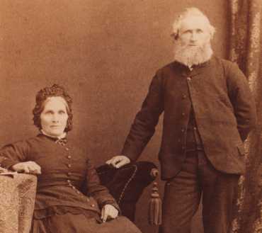 tintype of John Laughlin 1787-1881 and wife Mary 1806-1885